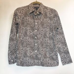 Lands' End | Petite Paisley Button-Up Shirt B1